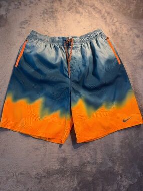 Nike Blue to Orange Swim Trunk Shorts